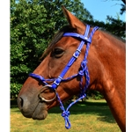 blue   BETA BIOTHANE Western Bridle with Snap on Browband
