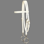 ****PHOTO SAMPLE*** $20 White Beta Biothane Western Bridle Headstall with Quick Change Snaps on Bit Ends - Horse Size