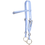 ****PHOTO SAMPLE*** $20 Periwinkle Blue Beta Biothane Western headstall with Center Ring Browband - Horse Size