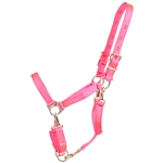****PHOTO SAMPLE*** $20 Hot Pink Nylon 5 Snap Convertible Grooming Halter - Horse Size