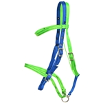 ****PHOTO SAMPLE*** $20 Nylon Blue and Green Mix Picnic Bridle Headstall - Horse Size