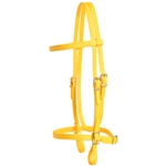 ****PHOTO SAMPLE*** $15 Sunflower Yellow Beta Biothane English Headstall with Purple Thread - Horse Size