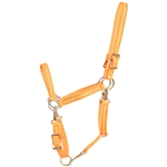 ****PHOTO SAMPLE*** $25 Mango Orange Beta Biothane 5 Snap Convertible Grooming Halter - Horse Size