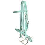 ****PHOTO SAMPLE*** $25 Dusty Turquoise Beta Biothane Paso Fine Bridle Headstall - Paso/Cob Size