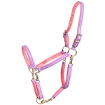 METALLIC LEATHER PADDED Beta Biothane 5 Snap Convertible Halter