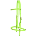 ****PHOTO SAMPLE*** $20 Apple Green with Pink Thread Beta Biothane English Headstall - Horse Size