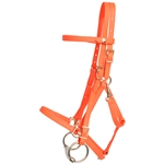 ****PHOTO SAMPLE*** $30 Hunters Orange with Pink Thread Beta Biothane QUICK CHANGE HALTER BRIDLE HEADSTALL - Horse Size