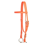 ****PHOTO SAMPLE*** $20 Hunters Orange with Pink Thread Beta Biothane Western Headstall - Horse Size