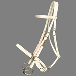 ****PHOTO SAMPLE*** $30 White with Pink Thread Beta Biothane Halter Bridle with Bit Hangers Headstall - Horse Size