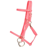 ****PHOTO SAMPLE*** $30 Hot Pink with Pink Thread Beta Biothane QUICK CHANGE HALTER BRIDLE HEADSTALL - Horse Size