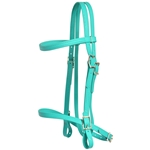****PHOTO SAMPLE*** $20 Turquoise Beta Biothane with Turquoise Thread English Headstall - Horse Size