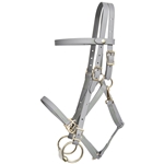 ****PHOTO SAMPLE*** $30 Gray Beta Biothane with Lime Green Thread QUICK CHANGE HALTER BRIDLE Headstall - Horse Size