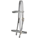 ****PHOTO SAMPLE*** $20 Gray Beta Biothane with Lime Green Thread English Headstall - Horse Size