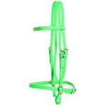 ****PHOTO SAMPLE*** $20 Lime Green Beta Biothane with Green Thread English Headstall - Horse Size