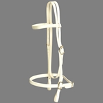 ****PHOTO SAMPLE*** $20 White Beta Biothane with Green Thread English Headstall - Horse Size