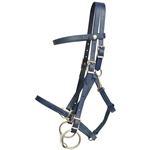 ****PHOTO SAMPLE*** $30 Navy Blue Beta Biothane with Green Thread Quick Change Halter Bridle Headstall - Horse Size
