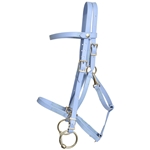 ****PHOTO SAMPLE*** $30 Periwinkle Blue Beta Biothane with Green Thread Quick Change Halter Bridle Headstall - Horse Size