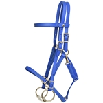 ****PHOTO SAMPLE*** $30 Royal Blue Beta Biothane with Green Thread Quick Change Halter Bridle Headstall - Horse Size