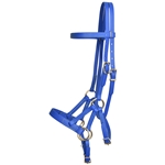 ****PHOTO SAMPLE*** $30 Royal Blue Beta Biothane with Green Thread Sidepull Headstall - Horse Size