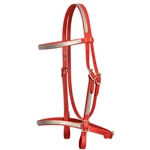 ****PHOTO SAMPLE*** $25 Chili Red Beta Biothane English Bridle Headstall with Gray Overlay - Horse Size