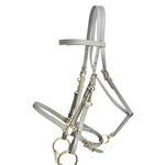 ****PHOTO SAMPLE*** $30 Gray Beta Biothane with Yellow Thread Halter Bridle with Bit Hangers Headstall - Horse Size