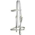 ****PHOTO SAMPLE*** $25 Gray Beta Biothane with Yellow Thread English Bridle Headstall - Horse Size