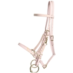 ****PHOTO SAMPLE*** $30 Lavender Beta Biothane with Yellow Thread Halter Bridle with Bit Hangers Headstall - Horse Size