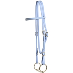 ****PHOTO SAMPLE*** $25 Perwinkle Blue Beta Biothane with Green Thread Western Headstall - Horse Size