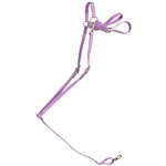 ****PHOTO SAMPLE*** $25 Amethyst/Orchid Beta Biothane with Green Thread English Breast Collar - Horse Size