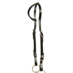 ****PHOTO SAMPLE*** $20 Black Better Than Leather with Black Overlay One Ear Western Headstall - Horse Size