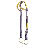 ****PHOTO SAMPLE*** $10 Purple Beta Biothane with Sunflower Yellow Overlay 2 Ear Western Headstall - Horse Size