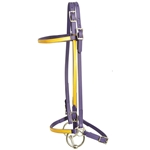 ****PHOTO SAMPLE*** $15 Purple Beta Biothane with Sunflower Yellow Overlay - Horse Size