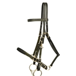 ****PHOTO SAMPLE*** $30 Black Beta Biothane with Yellow Thread Halter Bridle with Bit Hangers Headstall - Horse Size