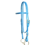 ****PHOTO SAMPLE*** $20 Light Blue Beta Biothane with Light Blue Overlay Western Headstall - Horse Size