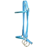 ****PHOTO SAMPLE*** $15 Light Blue Beta Biothane with Light Blue Overlay Icelandic Bridle Headstall - Horse Size