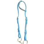 ****PHOTO SAMPLE*** $15 Light Blue Beta Biothane with Gray Overlay One Ear Western Headstall - Horse Size