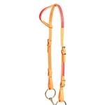 ****PHOTO SAMPLE*** $15 Mango Orange Beta Biothane with Pink Overlay One Ear Western Headstall - Horse Size