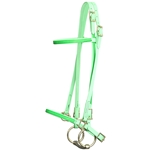 ****PHOTO SAMPLE*** $20 Mint/Seafoam Green Beta Biothane with Green Overlay icelandic Bridle Headstall - Horse Size