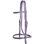****PHOTO SAMPLE*** $20 Purple Beta Biothane with Yellow Thread English Headstall - Horse Size