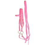 ****PHOTO SAMPLE*** $15 Hot Pink Nylon Western Bridle and Reins - Horse Size