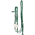 ****PHOTO SAMPLE*** $15 Hunter Green Nylon Western Bridle and Reins - Horse Size