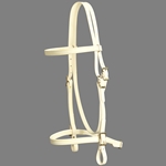 ****PHOTO SAMPLE*** $20 White Beta Biothane with Yellow Thread English Headstall - Horse Size