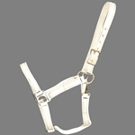 ****PHOTO SAMPLE*** $10 White Nylon Halter with Throatlatch Snap - Horse Size