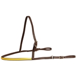 ****PHOTO SAMPLE*** $10 Dark Brown Beta Biothane with Sunfower Yellow Overlay Jumping Breast Collar - Horse Size