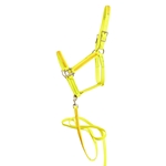 ****PHOTO SAMPLE*** $20 Safety Yellow Beta Biothane with Sunflower Yellow Overlay Halter & Matching Lead - Horse Size