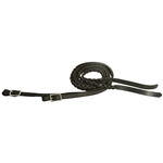 ****PHOTO SAMPLE*** $35 Black Beta Biothane with 3 plait braided leather end Driving Lines