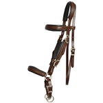 ****PHOTO SAMPLE*** $20 Brown Better Than Leather with Neoprene Padding Western Bitless Bridle Headstall - Horse Size