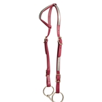 ****PHOTO SAMPLE*** $10 Wine/Maroon Beta Biothane with Gray overlay One Ear Western Headstall - Horse Size