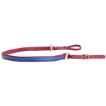 ****PHOTO SAMPLE*** $10 Wine/Maroon Beta Biothane with Blue Overlay One Piece Breast Strap - Horse Size