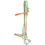 ****PHOTO SAMPLE*** $10 Sage Green Beta Biothane with Orange Overlay Icelandic Bridle Headstall - Horse Size
